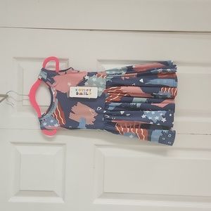 NWT Dot Dot Smile American Flag Abstract Patriotic Twirl Dress